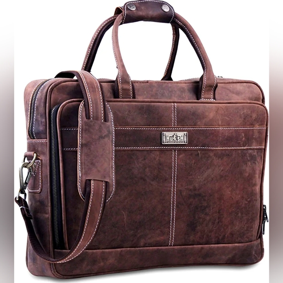 Hulsh Other - Hulsh Unisex 18" leather messenger bag briefcase